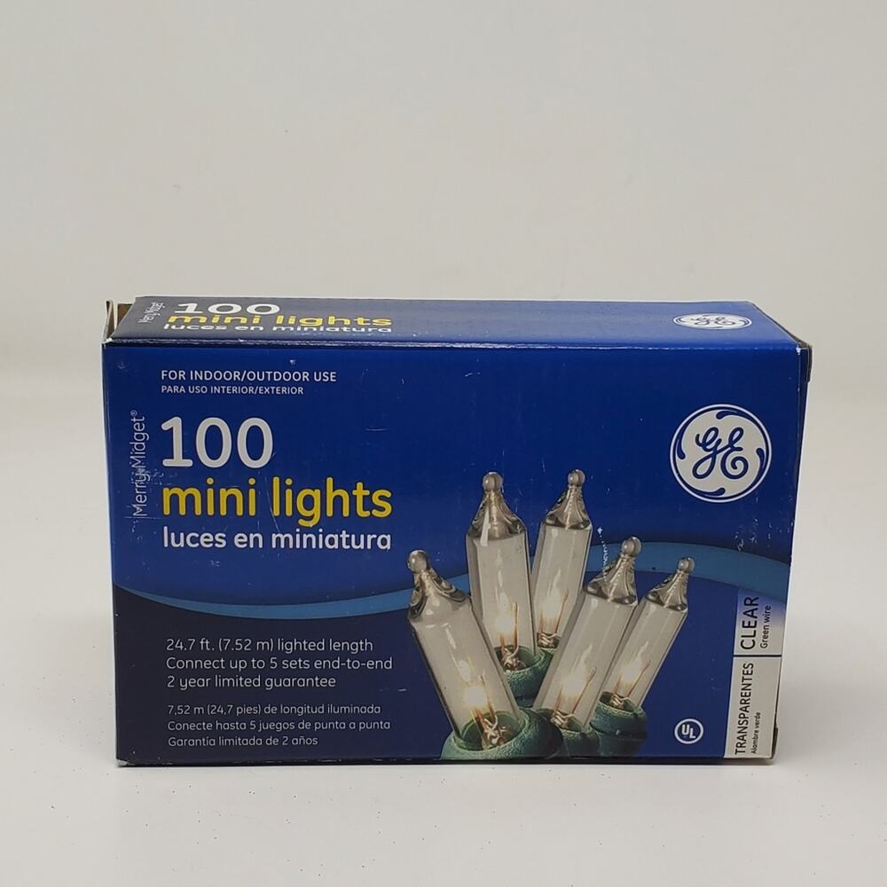 GE Merry Midget 100 Count warm Clear 100 ct string lights christmas Holidays